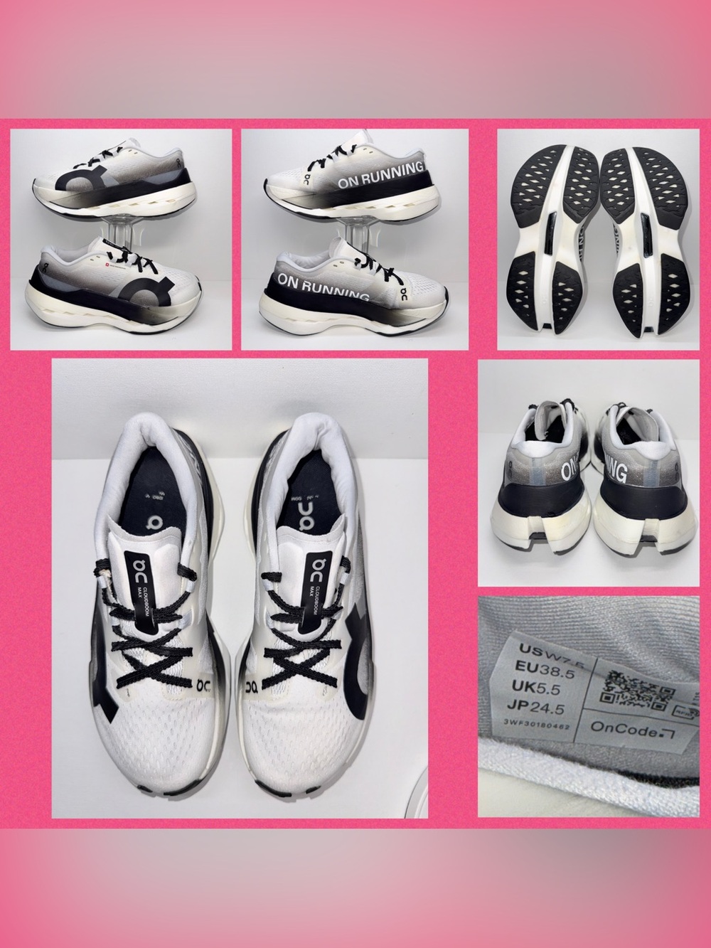 ON CLOUD BOOM MAX White and Black Sneakers
